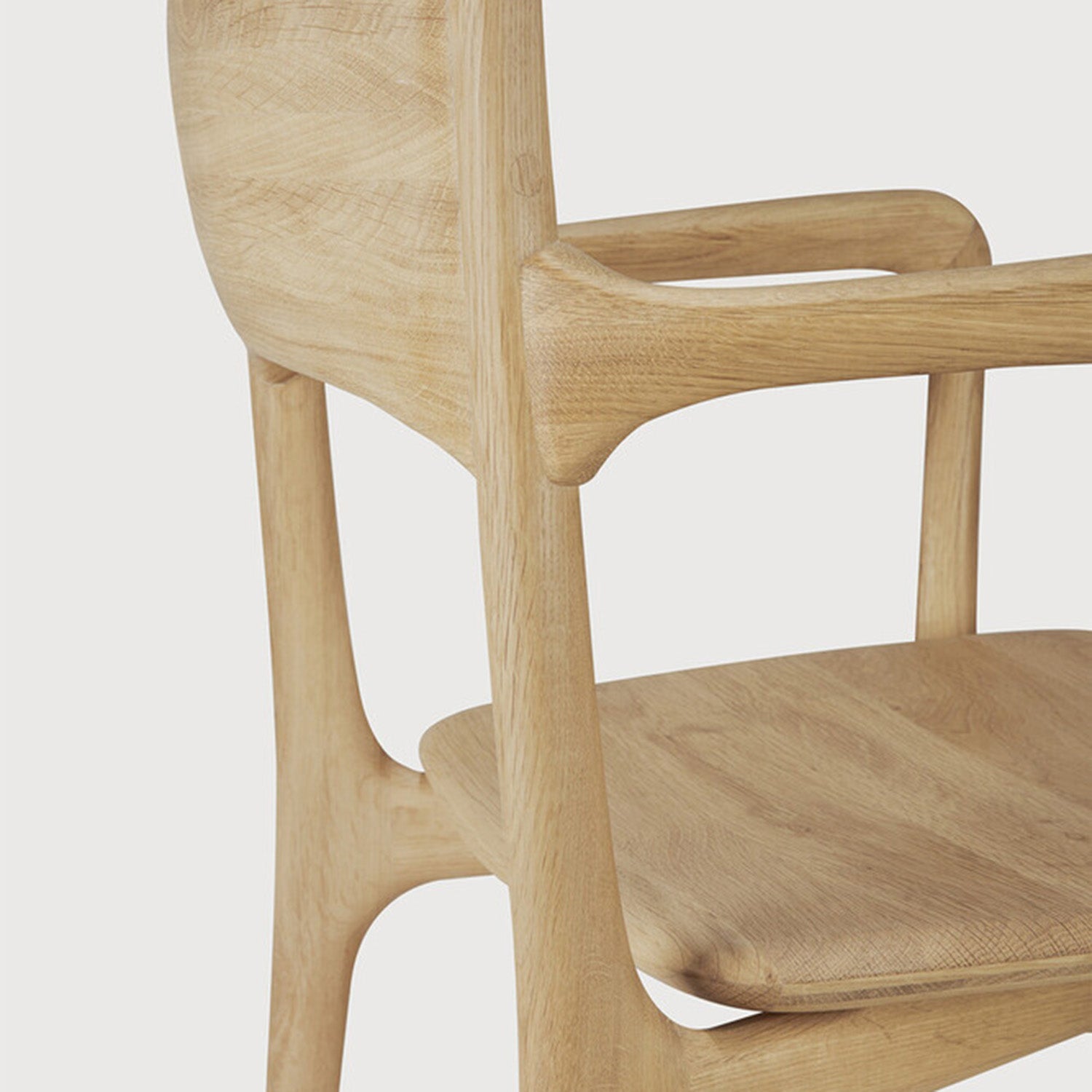 Ethnicraft PI Oak Dining Arm Chair Set of 2