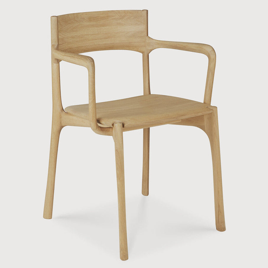 Ethnicraft PI Oak Dining Arm Chair Set of 2
