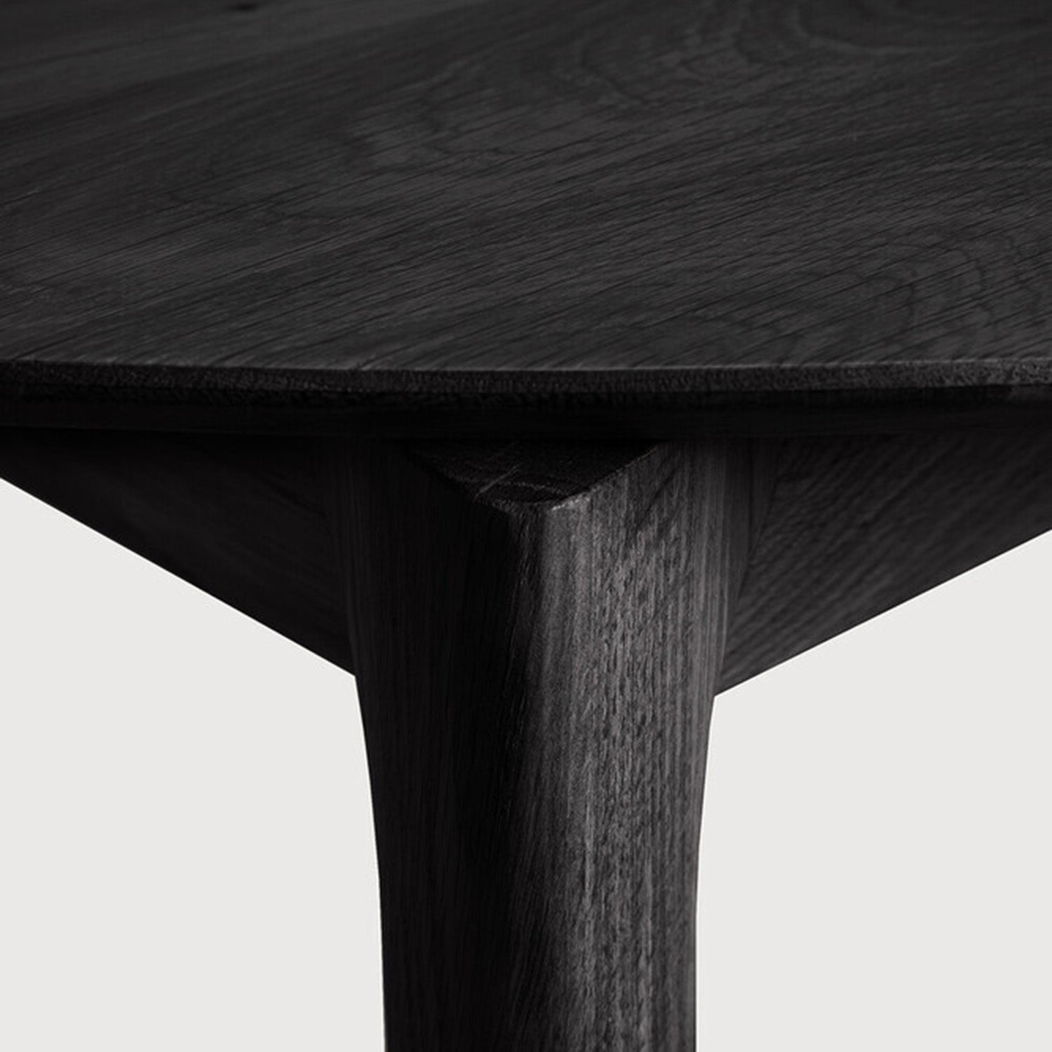Ethnicraft Bok Round Oak Black Extendable Dining Table