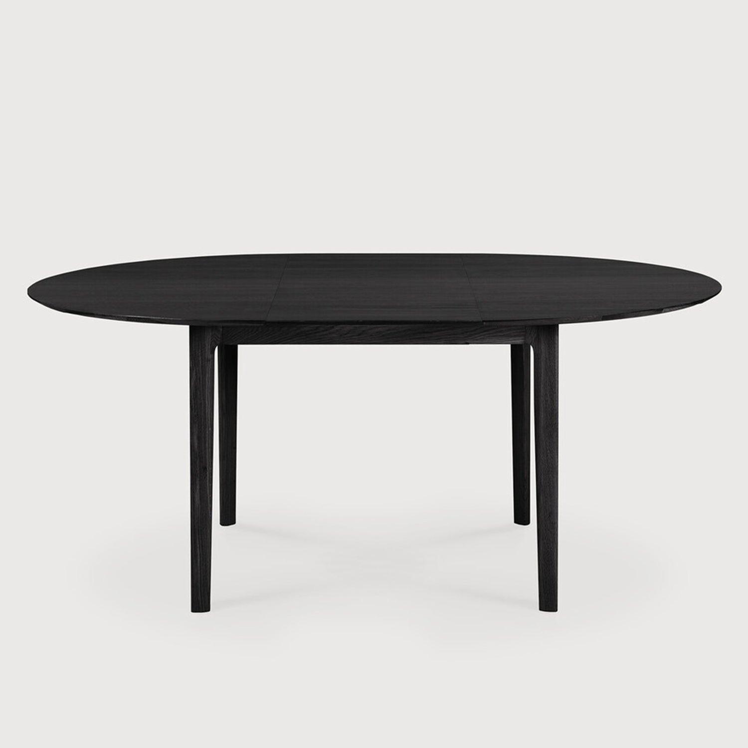 Ethnicraft Bok Round Oak Black Extendable Dining Table