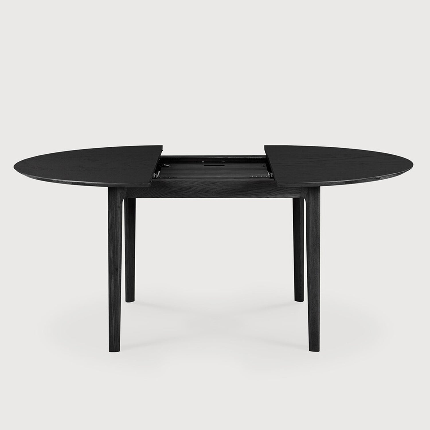 Ethnicraft Bok Round Oak Black Extendable Dining Table