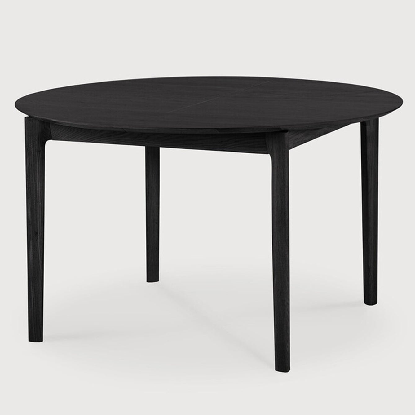 Ethnicraft Bok Round Oak Black Extendable Dining Table