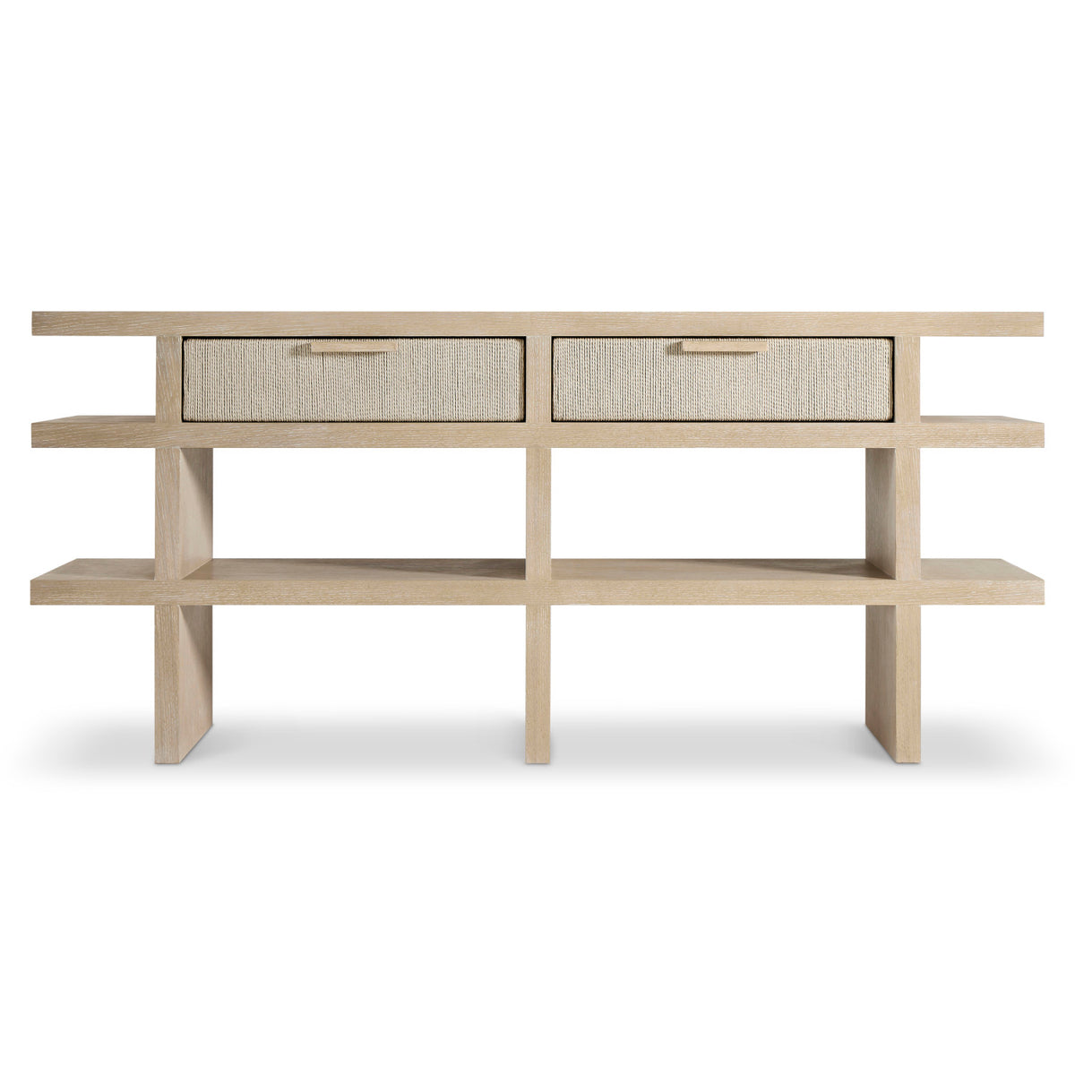 Bernhardt Living Asana Console Table in Tan, side profile