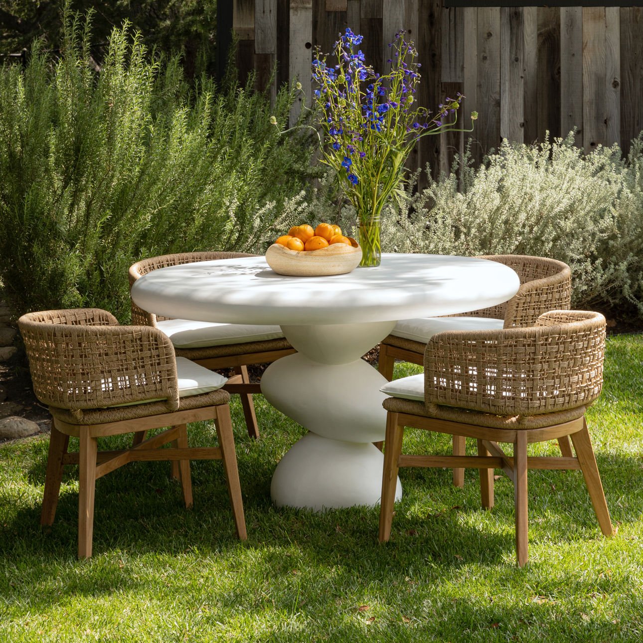 Keith Natural Outdoor Dining Chair Set of 2