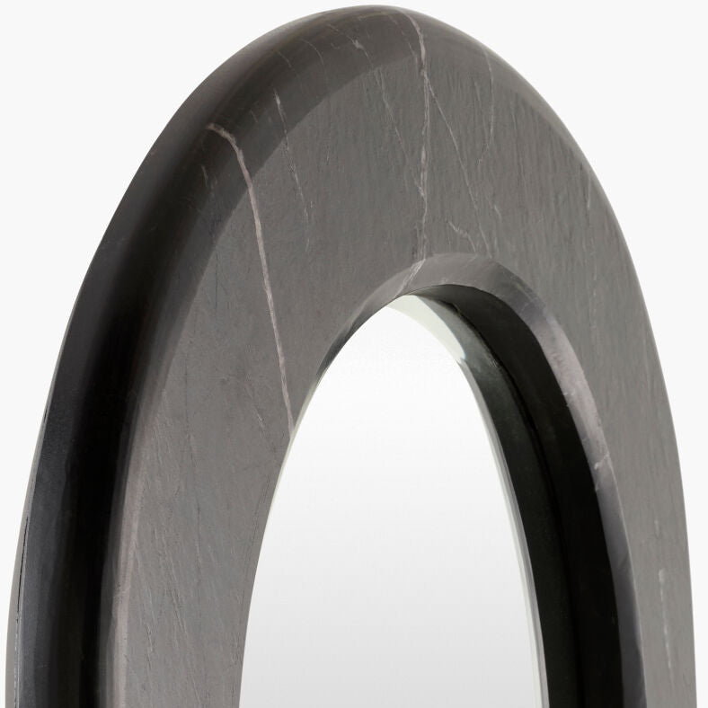 Roman Black Marble Accent Mirror