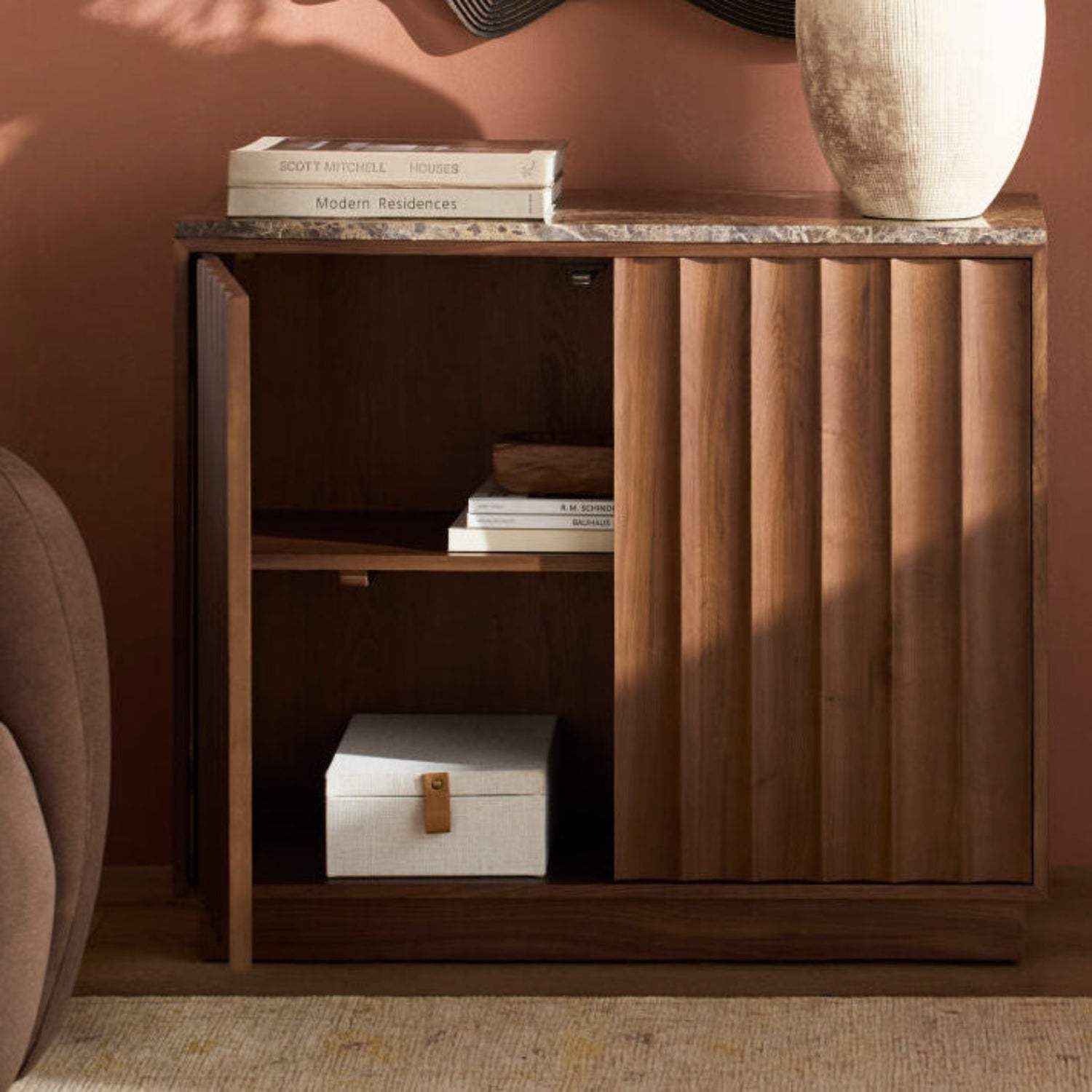 Skopa Brown Marble Cabinet