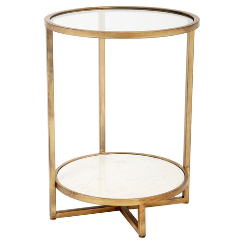 Old World Design Banks Gold Accent Table