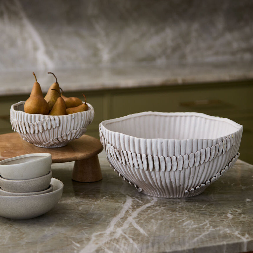 Tagore Bowl shown as a styled home décor accent