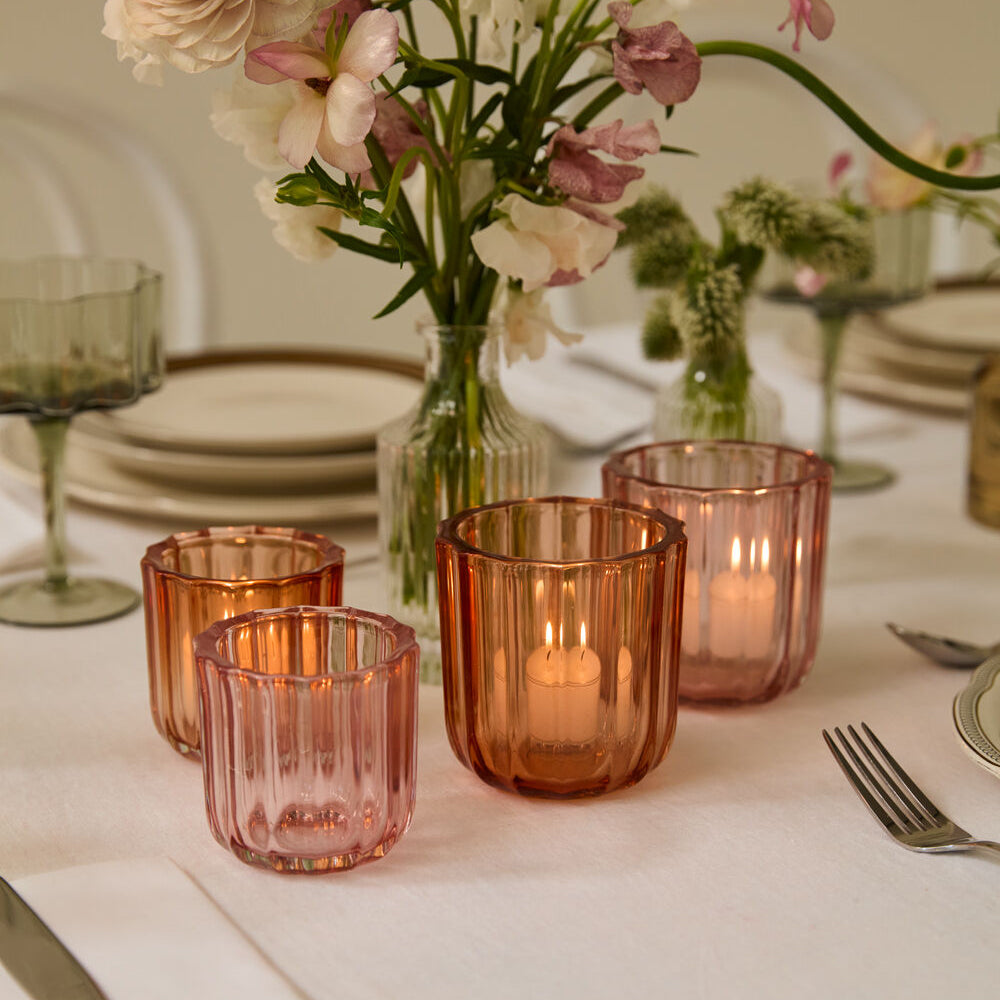 Tanger Votive Candle Holder Set of 4 displayed in an interior setting