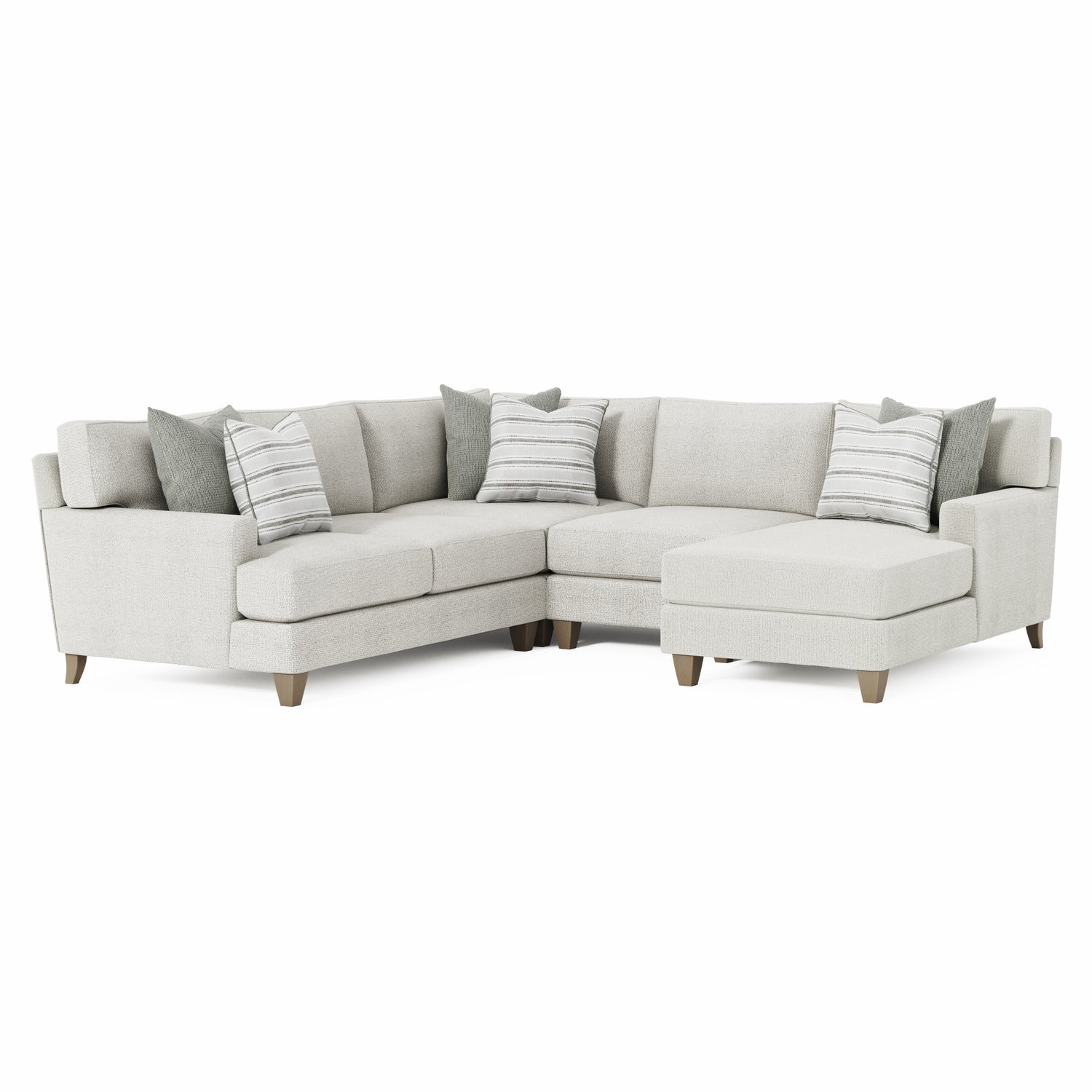 Bernhardt Living Mila 4-Piece Right Facing Fabric Sectional Sofa