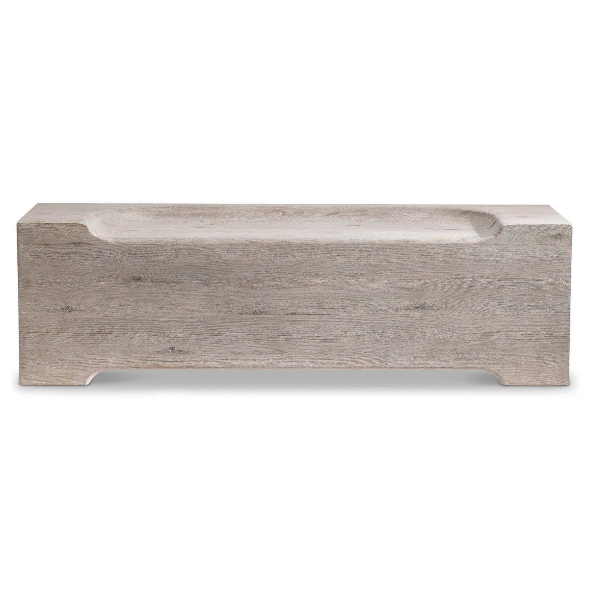 Bernhardt Interiors Amirus Bench in Beige/Tan, angled three-quarter view