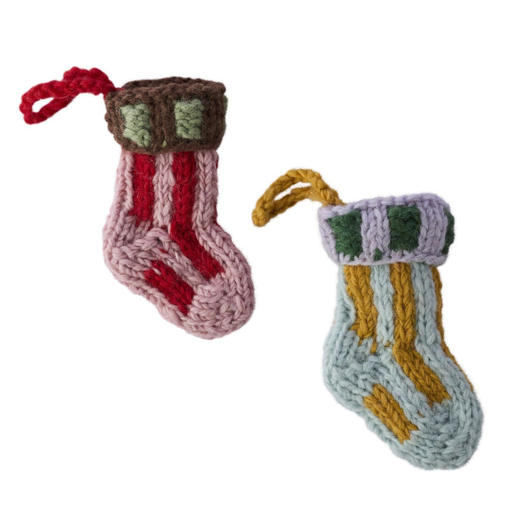 Tiny Stocking Ornament Set of 3
