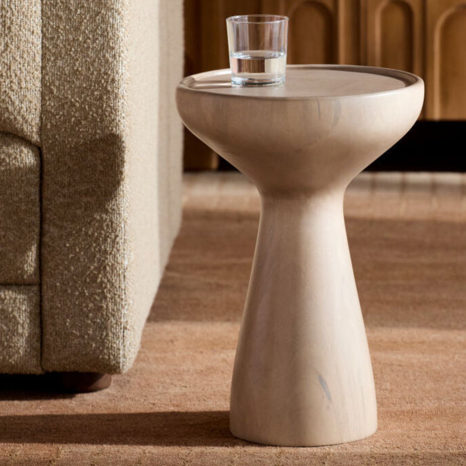 Tomlee Beige Mango Wood End Table