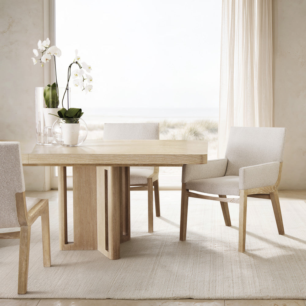 Bernhardt Asana Arm Chair in Tan, styled room scene