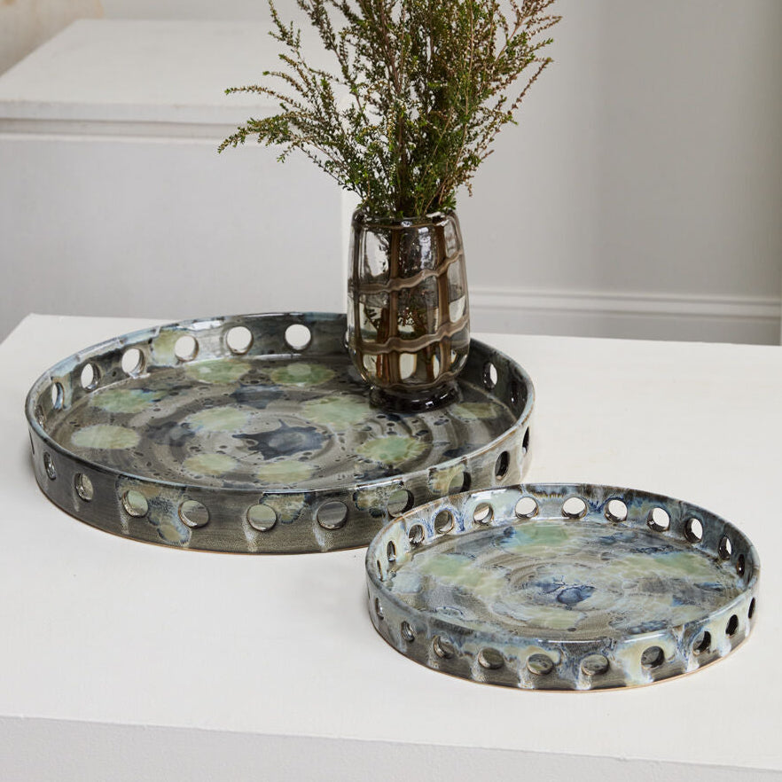 Tioluca Tray shown as a styled home décor accent