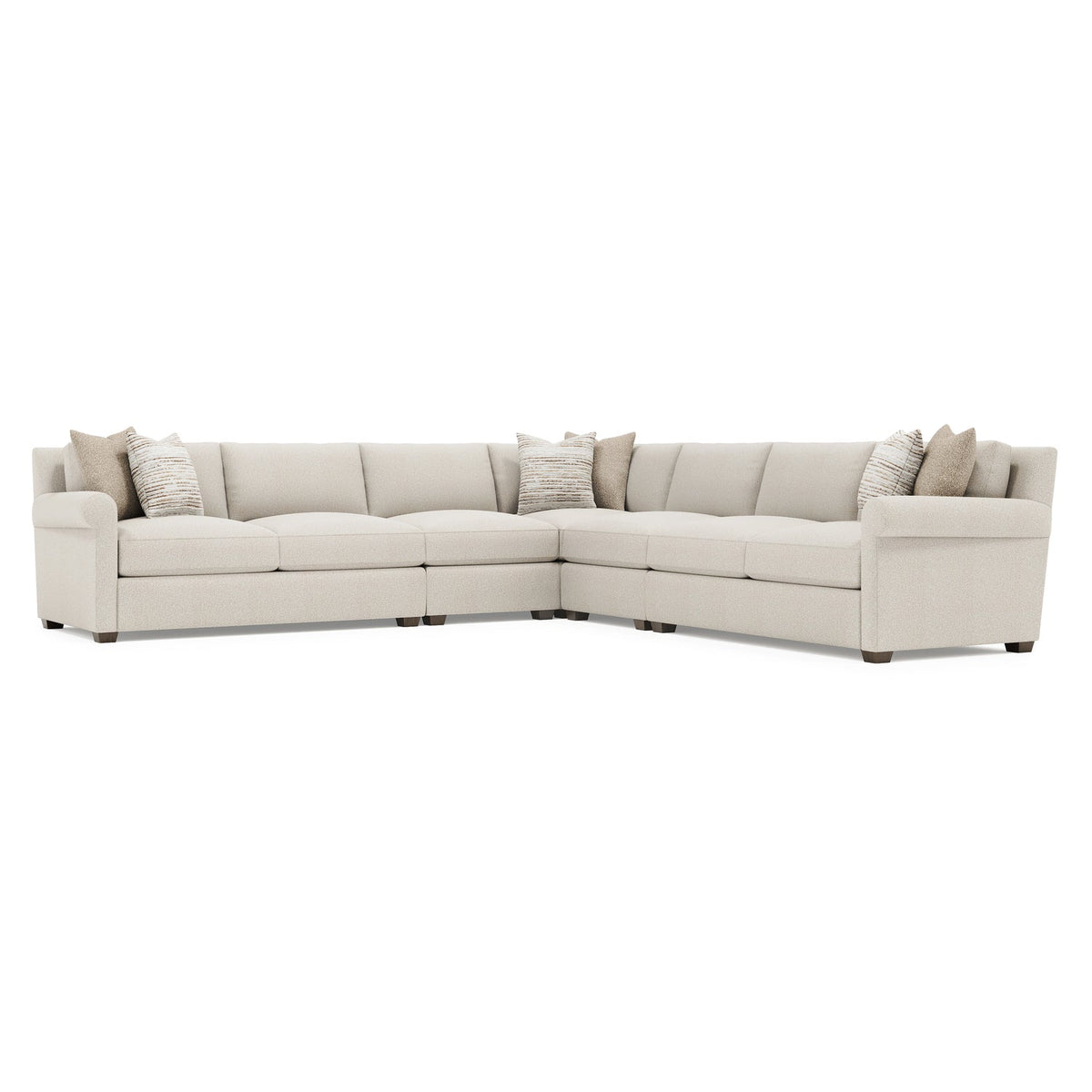 Bernhardt Living Barnes 5 Piece Fabric Sectional Sofa in Beige, front view