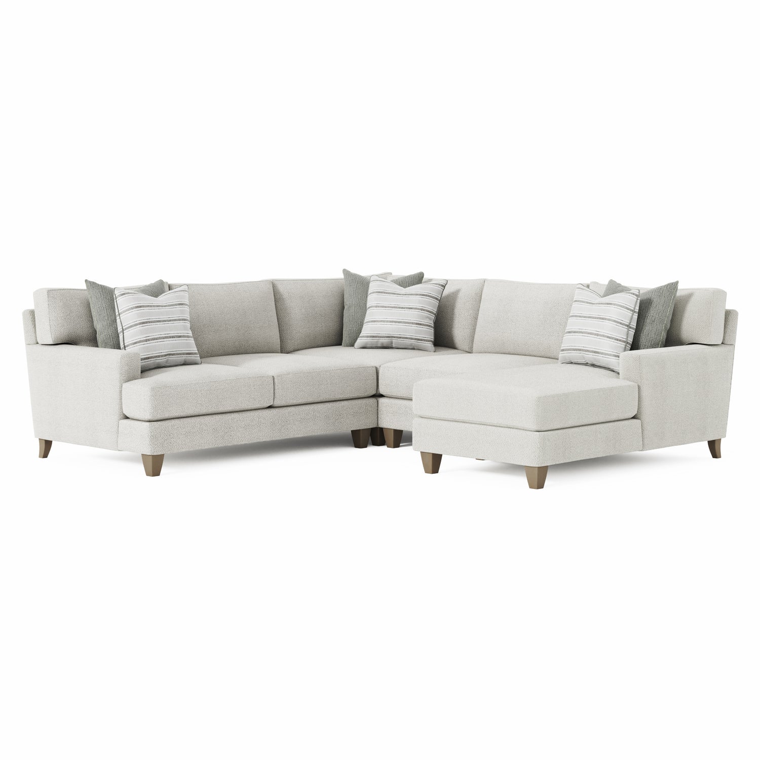 Bernhardt Living Mila 4-Piece Right Facing Fabric Sectional Sofa