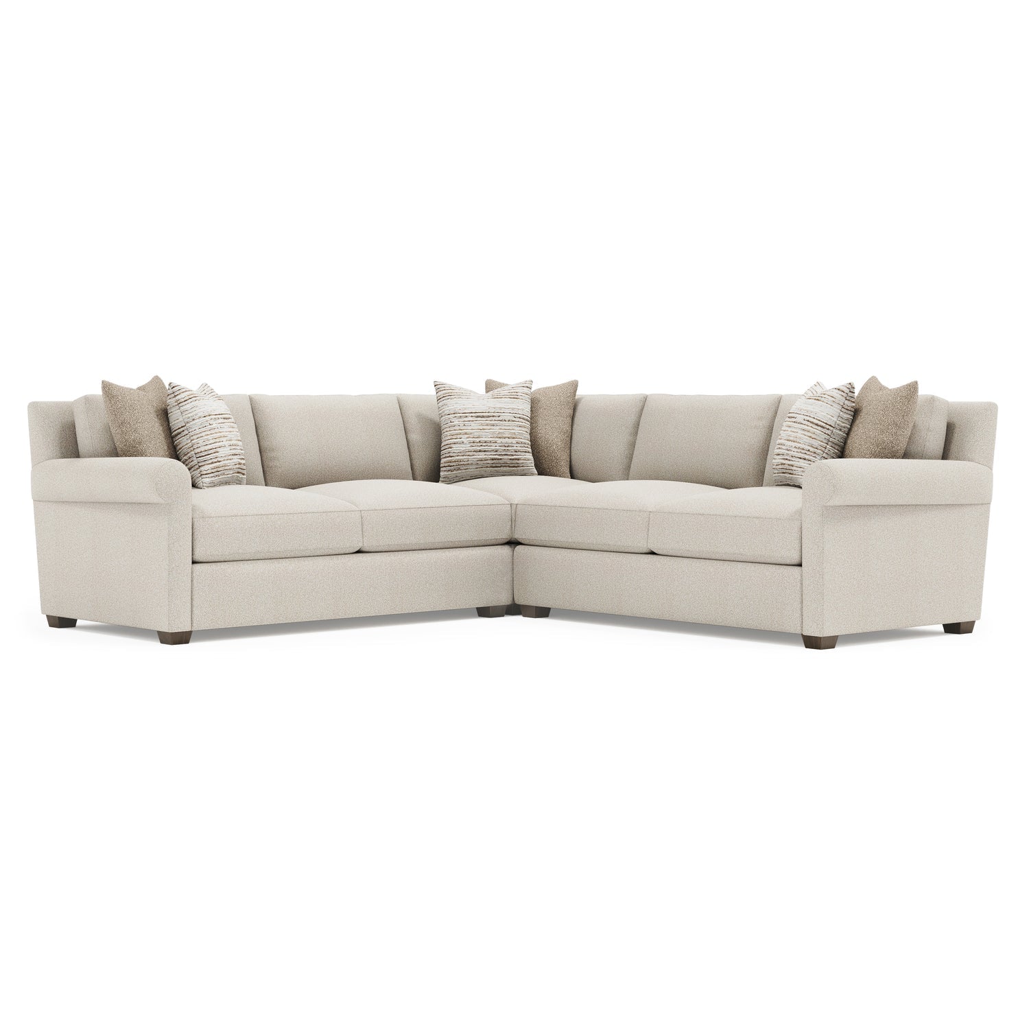 Bernhardt Living 3 Piece Barnes Fabric Sectional Sofa