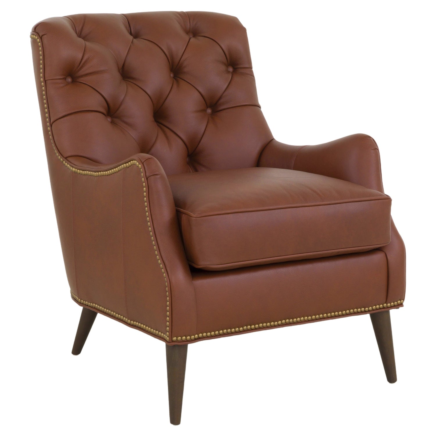 Fairfield Chair Arnold Tufted Lounge Chair - Sycamore leather lounge chair