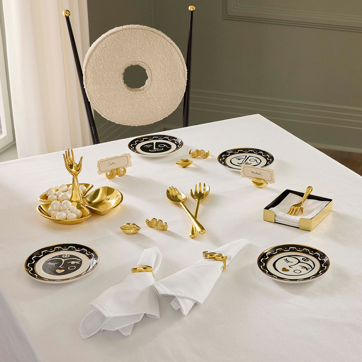 Jonathan Adler Brass Muse Napkin Rings