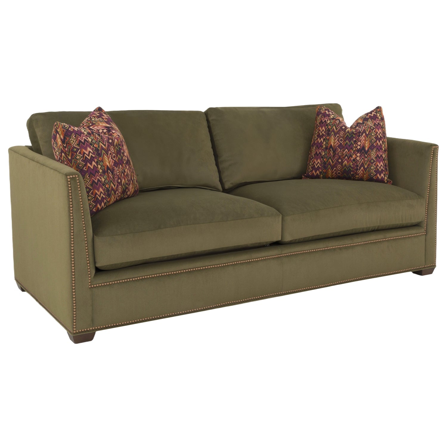 Fairfield Chair Chesterfield Sofa w/2 Pillows in Olive