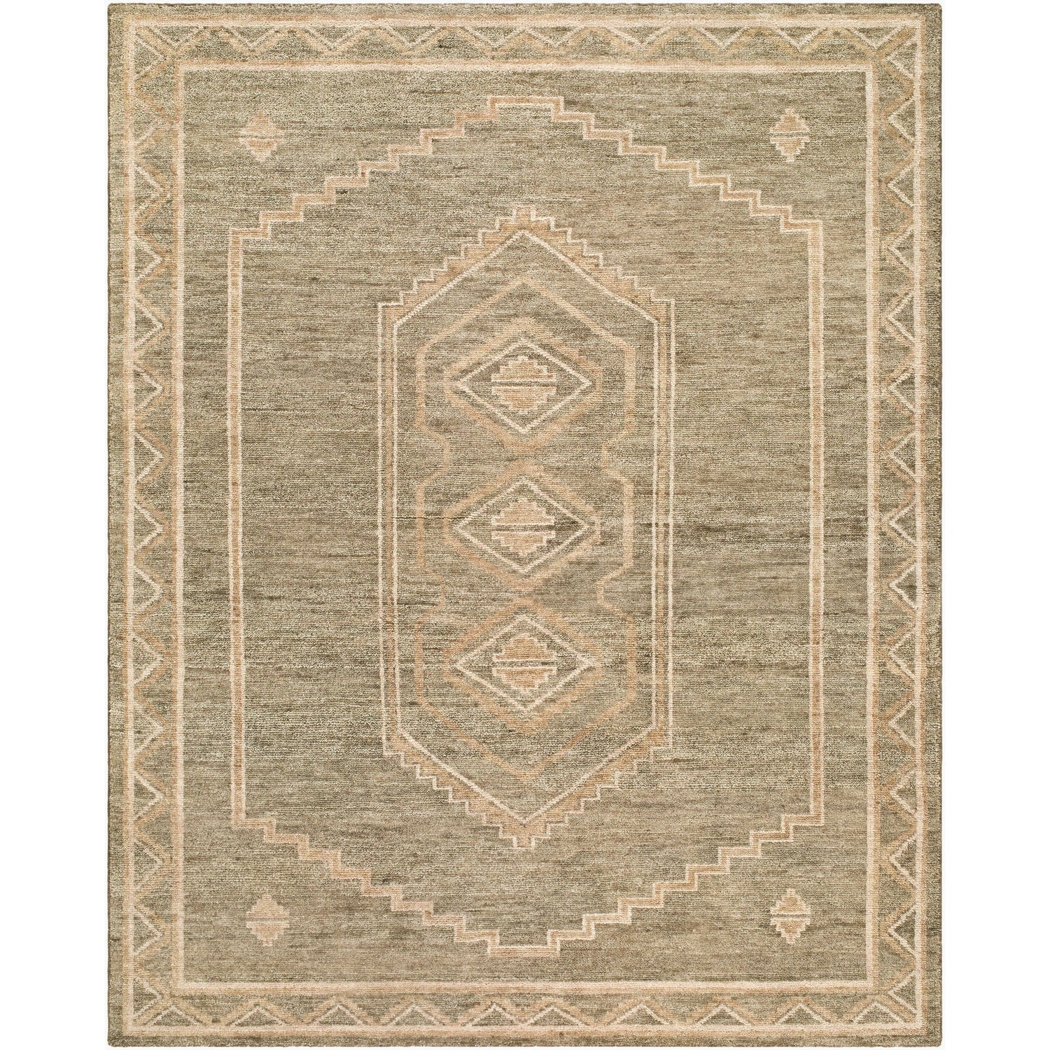Surya Alara AAL-2302 Hand Hooked Rug in Sage, Sandstone, Ivory and Taupe