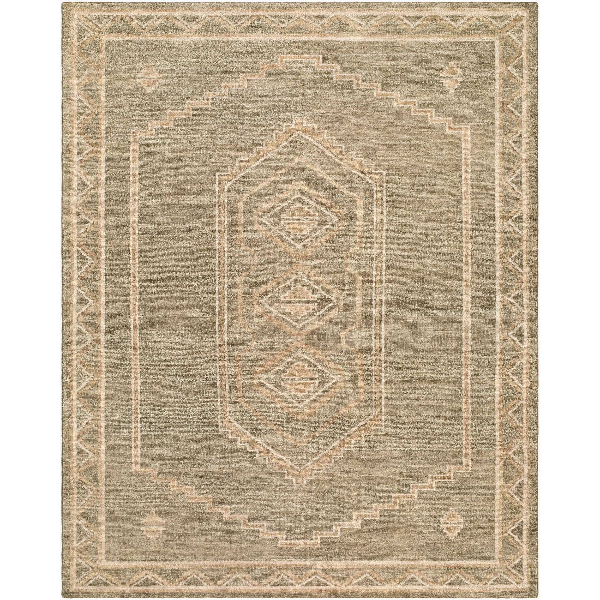 Surya Alara AAL-2302 Hand Hooked Rug in Sage, Sandstone, Ivory and Taupe