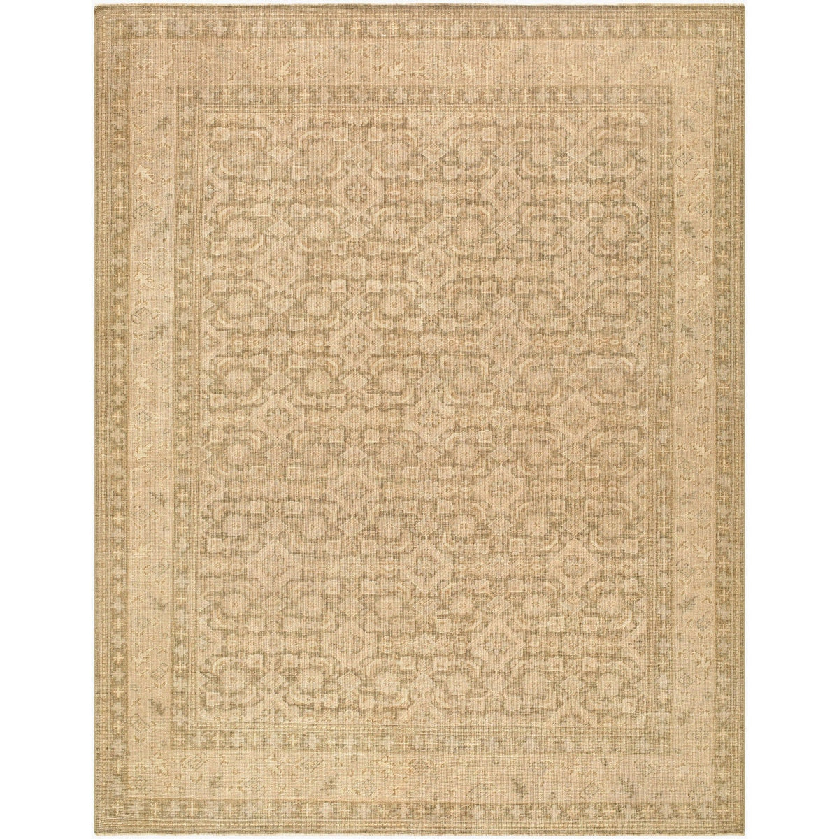 Surya Agra AAA-2300 Hand Knotted Rug in Taupe, Sandstone, Beige and Cream