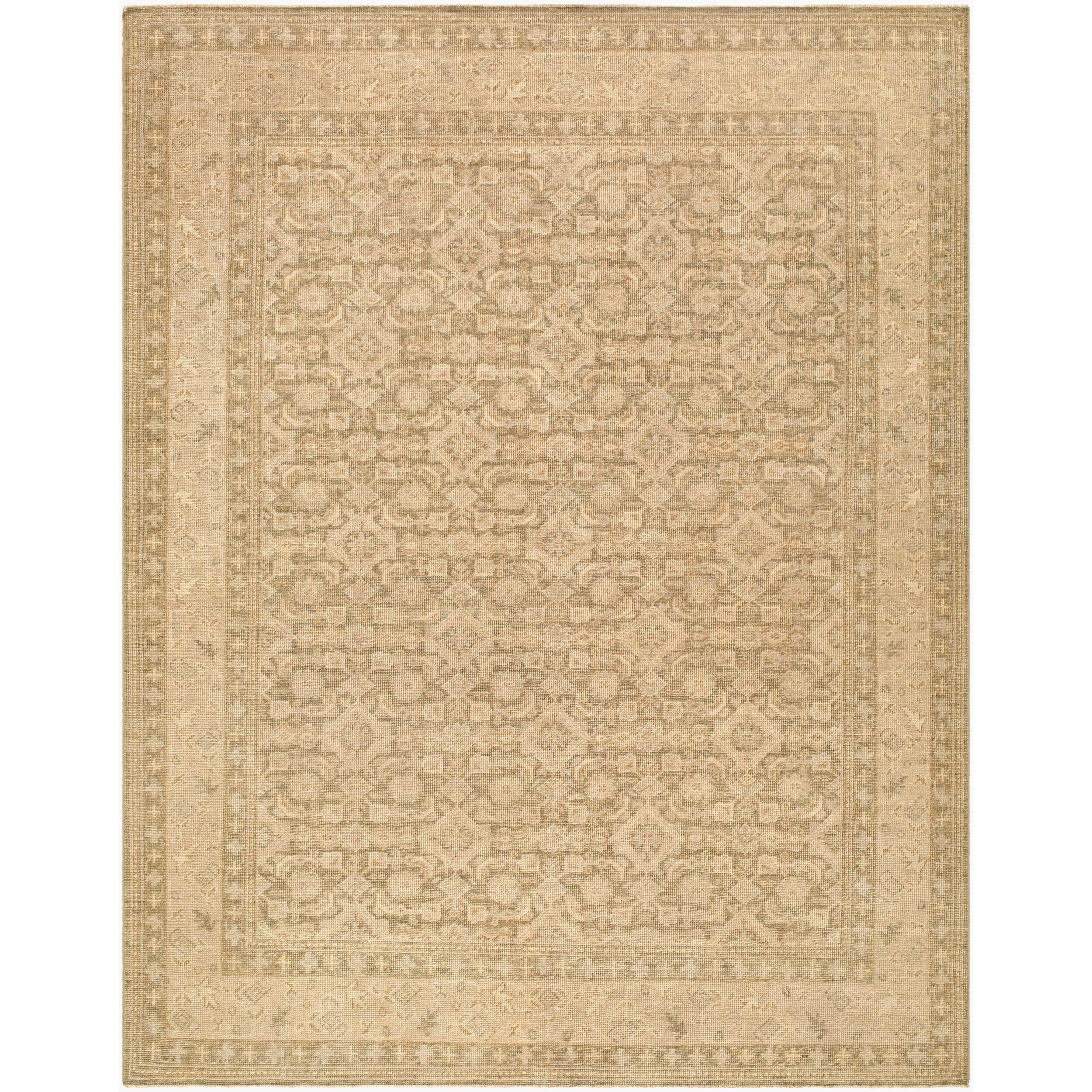 Surya Agra AAA-2300 Hand Knotted Rug in Taupe, Sandstone, Beige and Cream