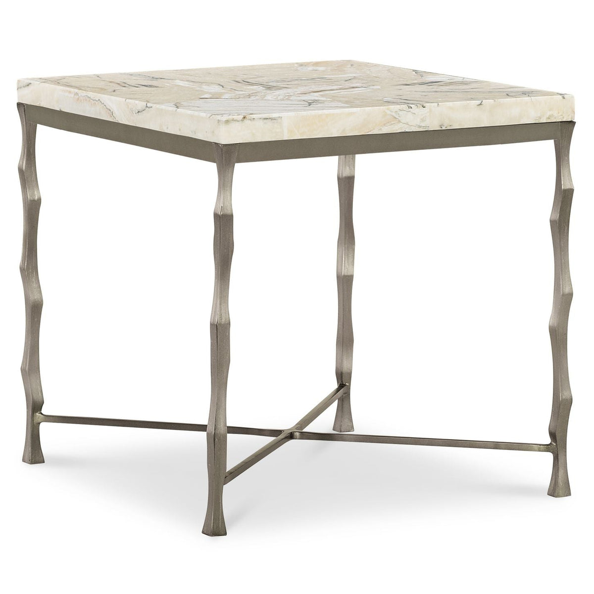 Margaritaville Mariner End Table in onyx stone and champagne metal, primary product view