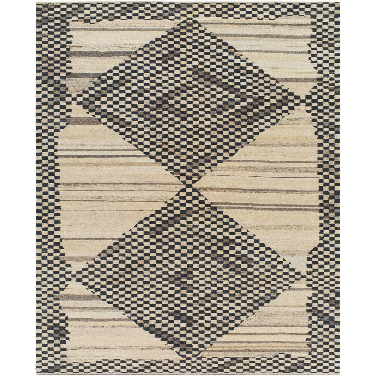 Surya Stockholm SHM-2303 Hand Woven Rug in ebony, sandstone and ivory