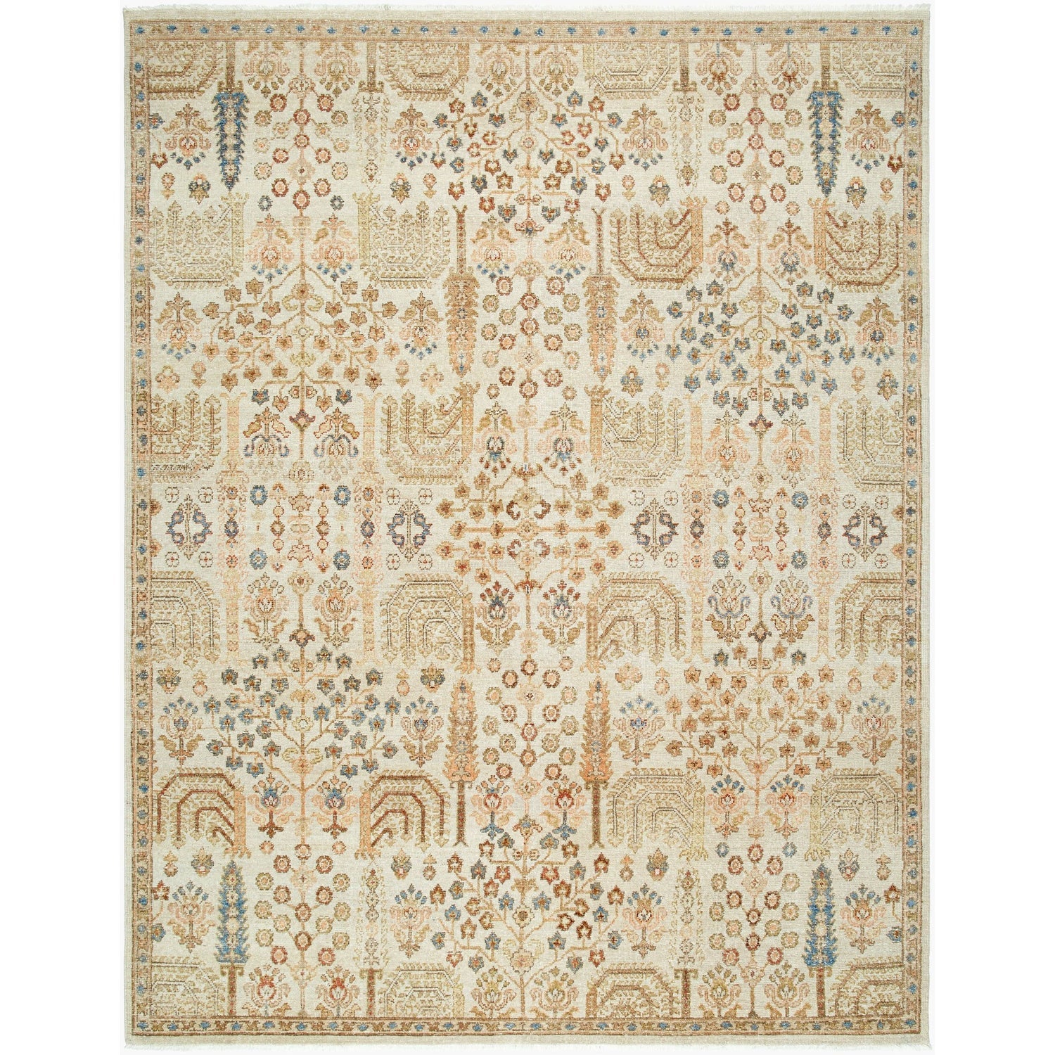 Surya Anelka ANK-2303 Hand Knotted area rug in 100% Wool, shown in Ivory, Sandstone, Slate Blue