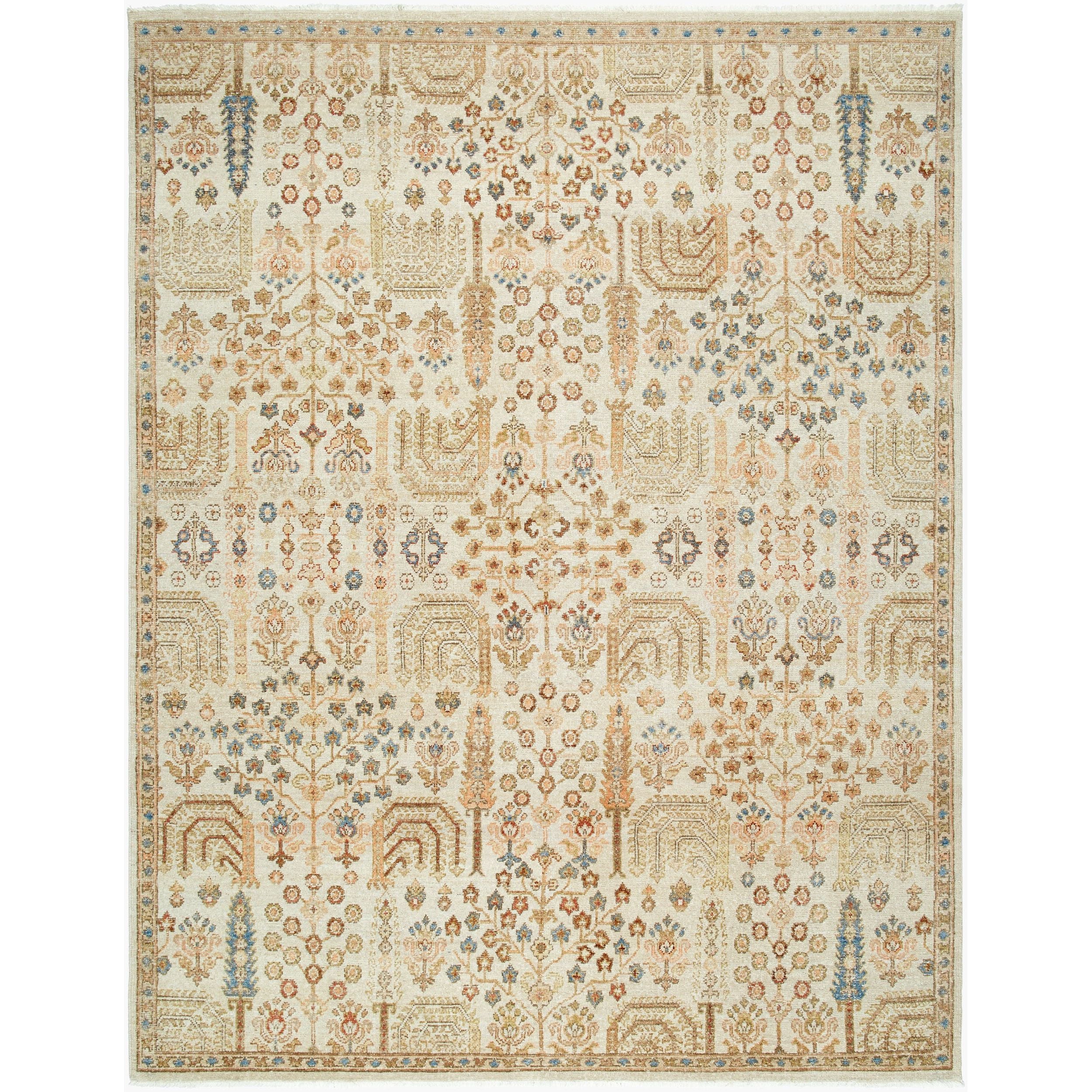 Surya Anelka ANK-2303 Hand Knotted area rug in 100% Wool, shown in Ivory, Sandstone, Slate Blue