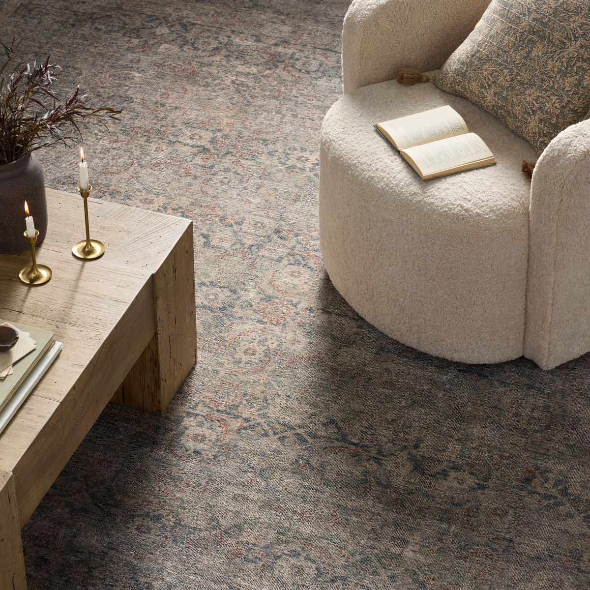 Loloi Margot Lagoon / Taupe Power Loomed Rug