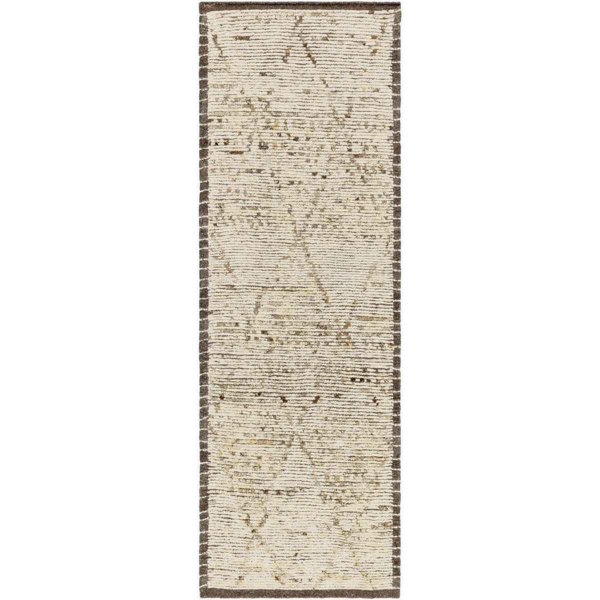 Surya Khyber KHY-2301 Hand Knotted Rug in brown, tan, black and dark brown