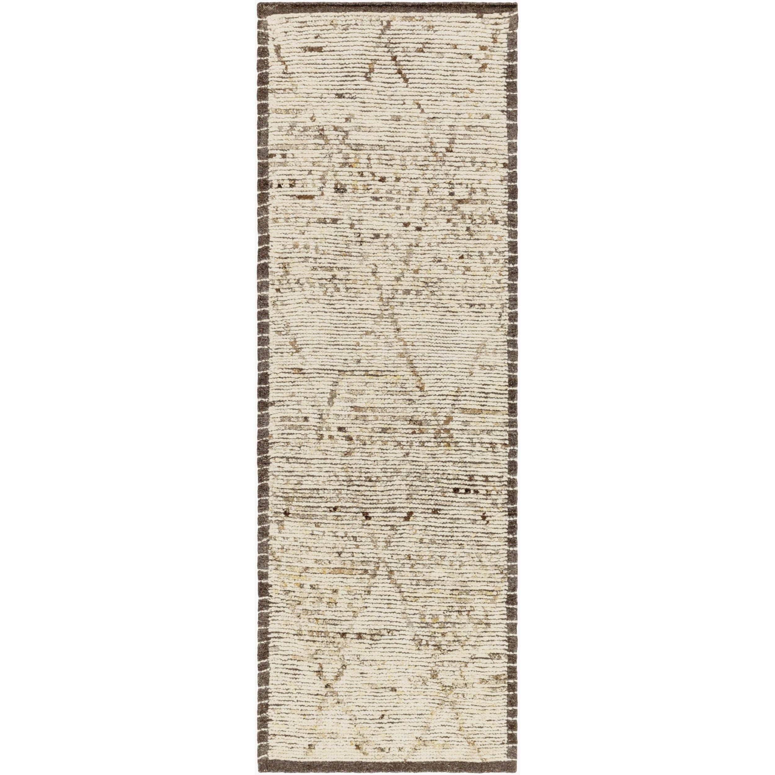 Surya Khyber KHY-2301 Hand Knotted Rug in brown, tan, black and dark brown