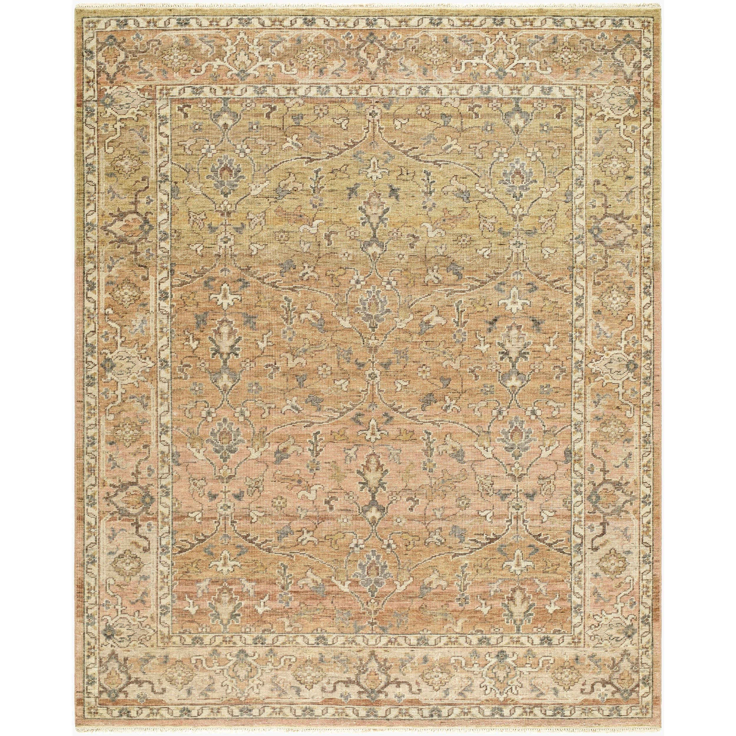 Surya Agra AAA-2301 Hand Knotted Rug in Terracotta, Sandstone, Olive, Slate and Ivory