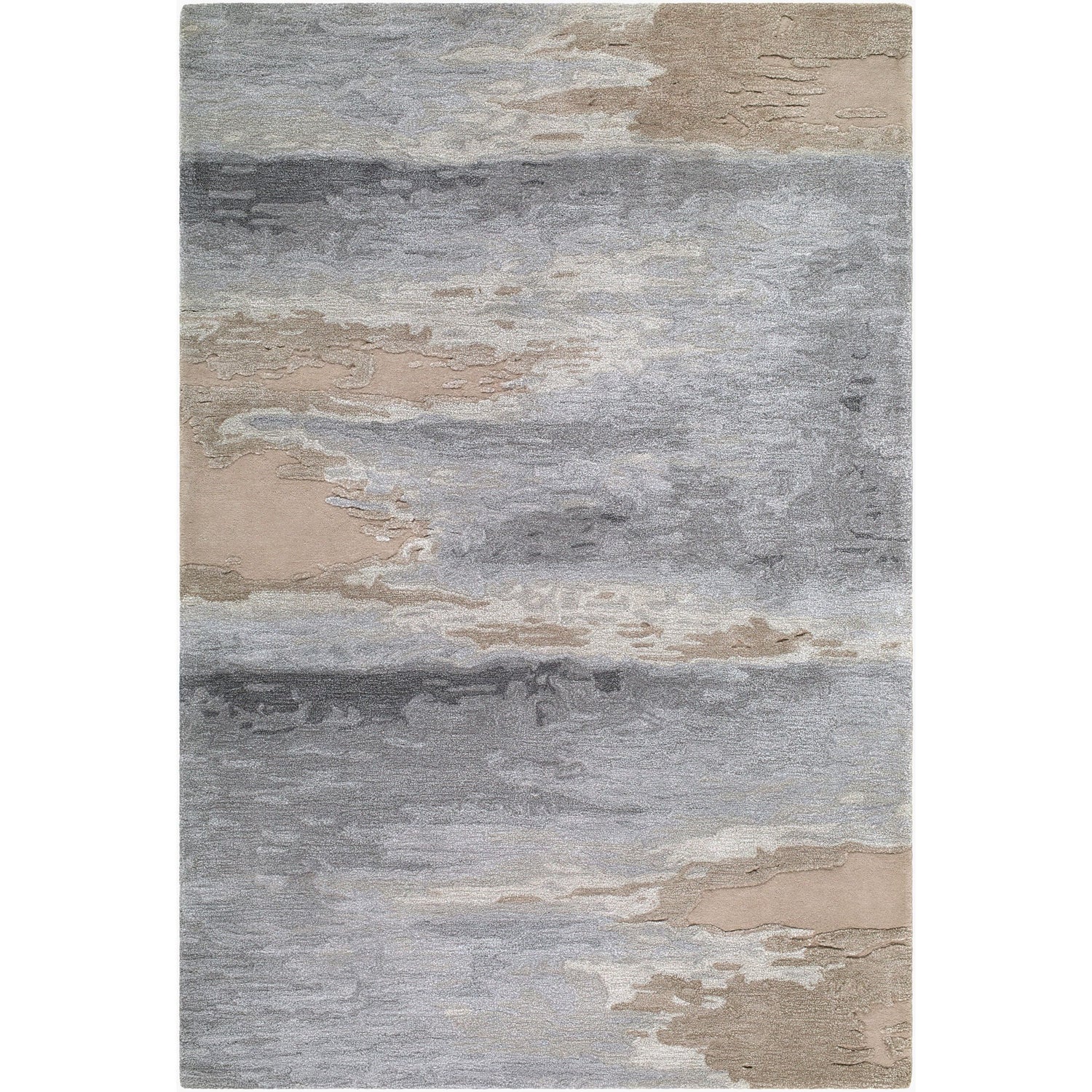 Surya Hiroshima HIO-2301 Hand Tufted Rug in Slate Gray, Sandstone, Taupe and Stone
