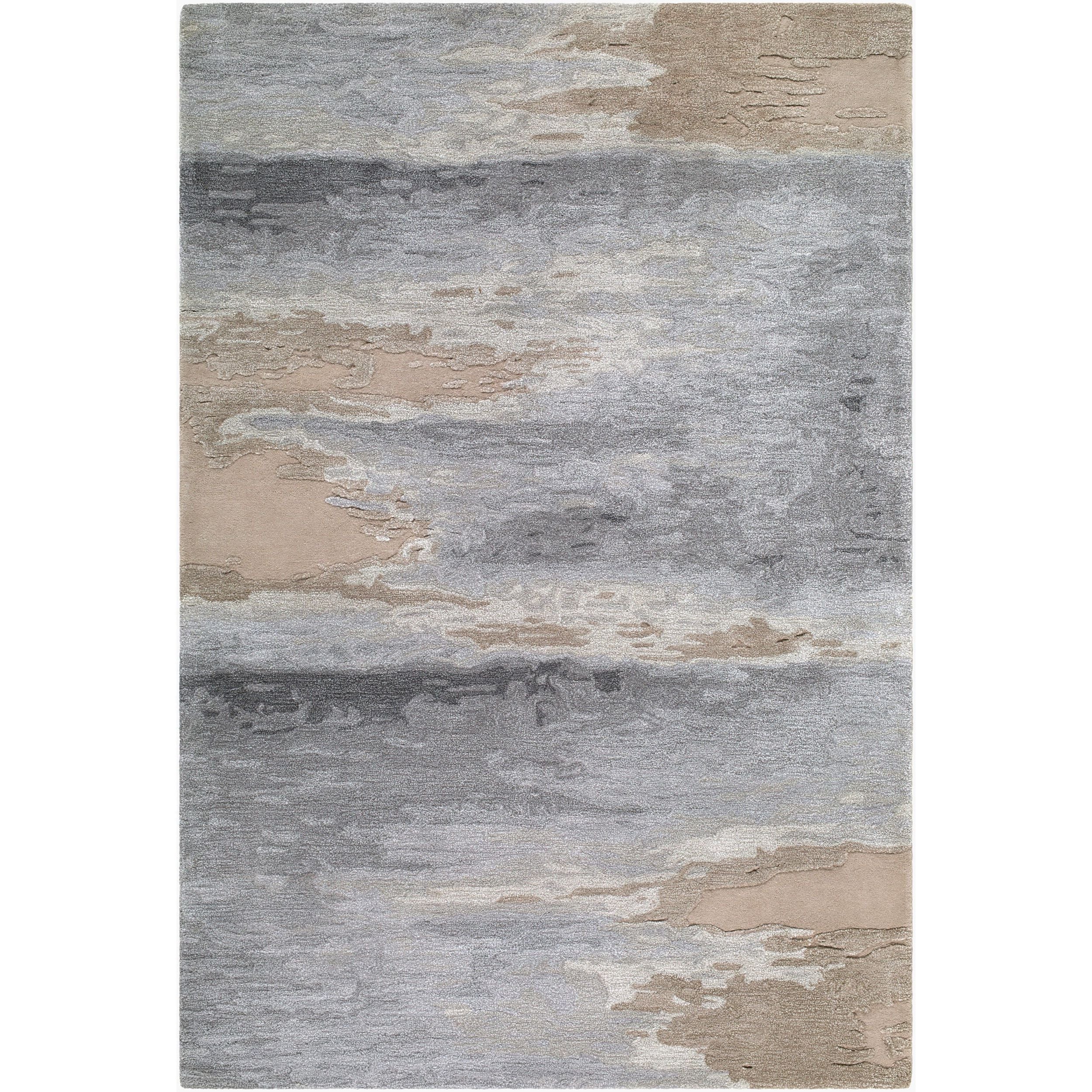 Surya Hiroshima HIO-2301 Hand Tufted Rug in Slate Gray, Sandstone, Taupe and Stone