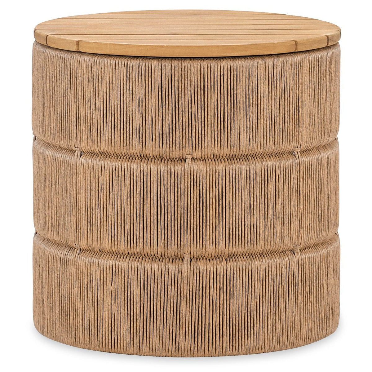 Margaritaville Avalon Outdoor Wicker Storage End Table in Browns, primary product view