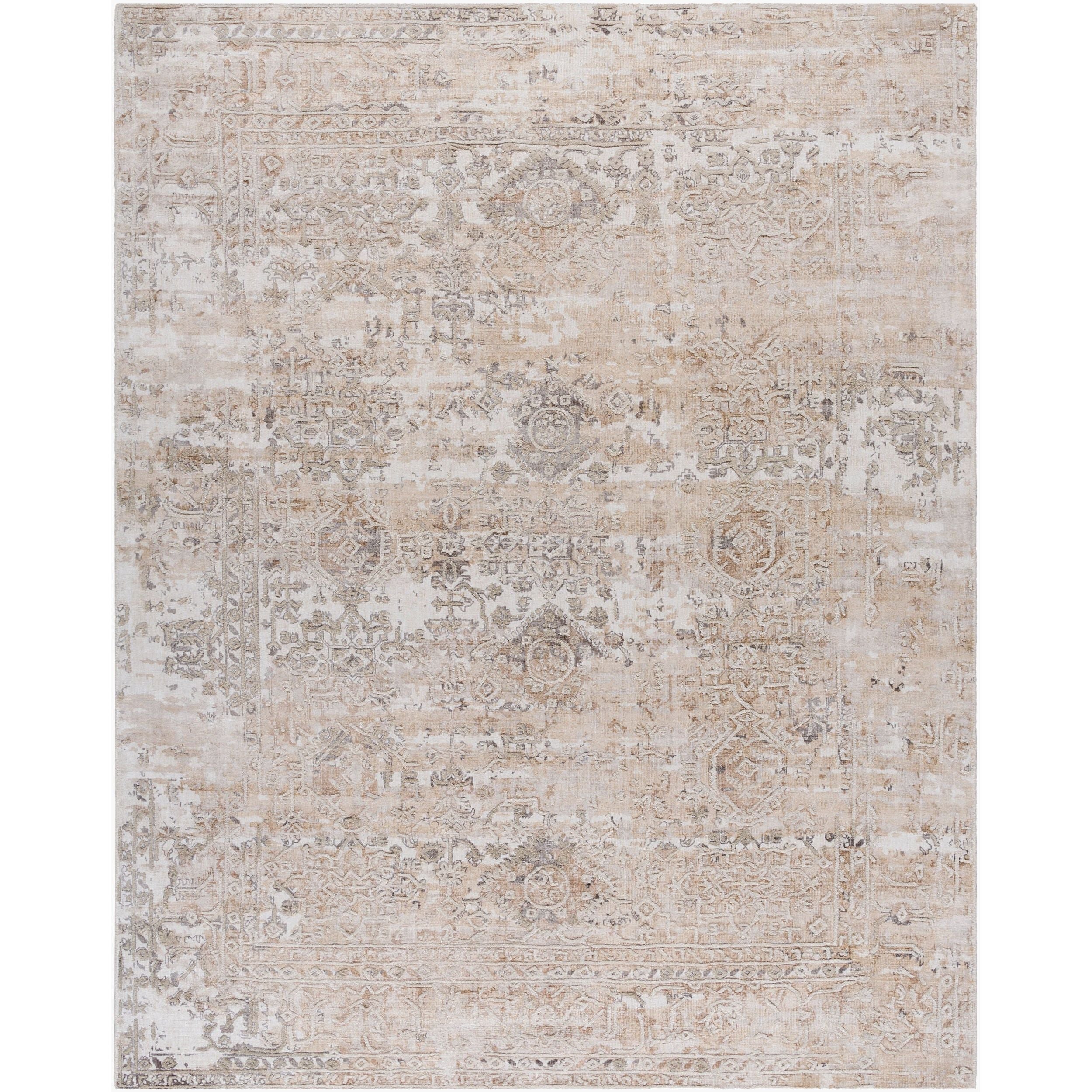 Surya Jordan JOR-2309 Hand Loomed Rug in pure viscose, Ivory, Sandstone, Taupe, Charcoal
