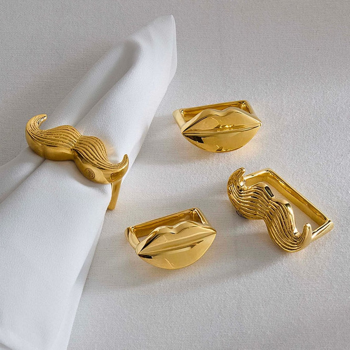 Jonathan Adler Brass Muse Napkin Rings
