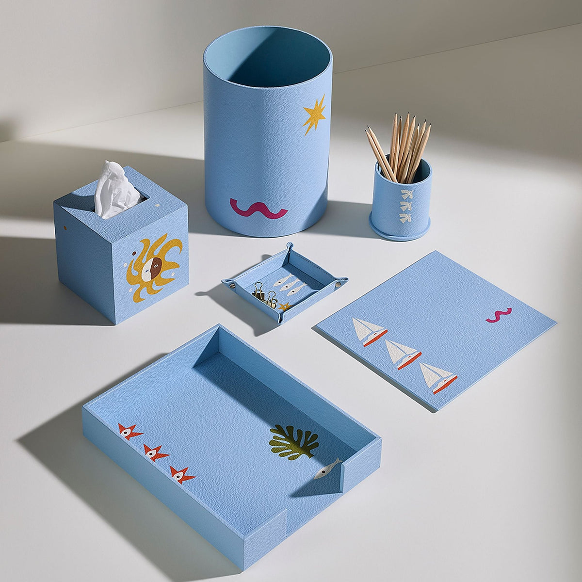 Jonathan Adler Playa Leather Tissue Box