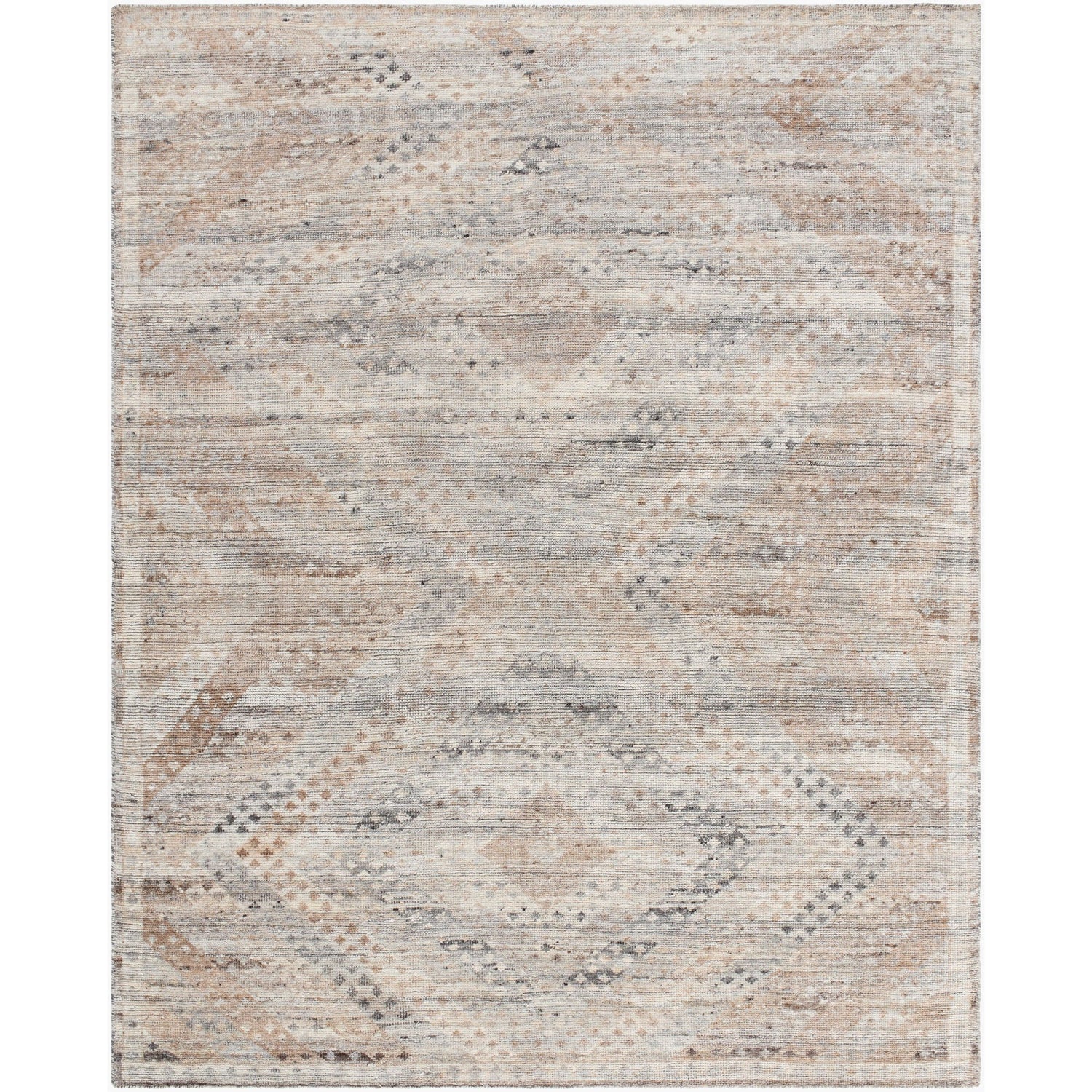 Surya Kabul Hand Knotted Rug in ivory, sandstone, taupe and slate gray