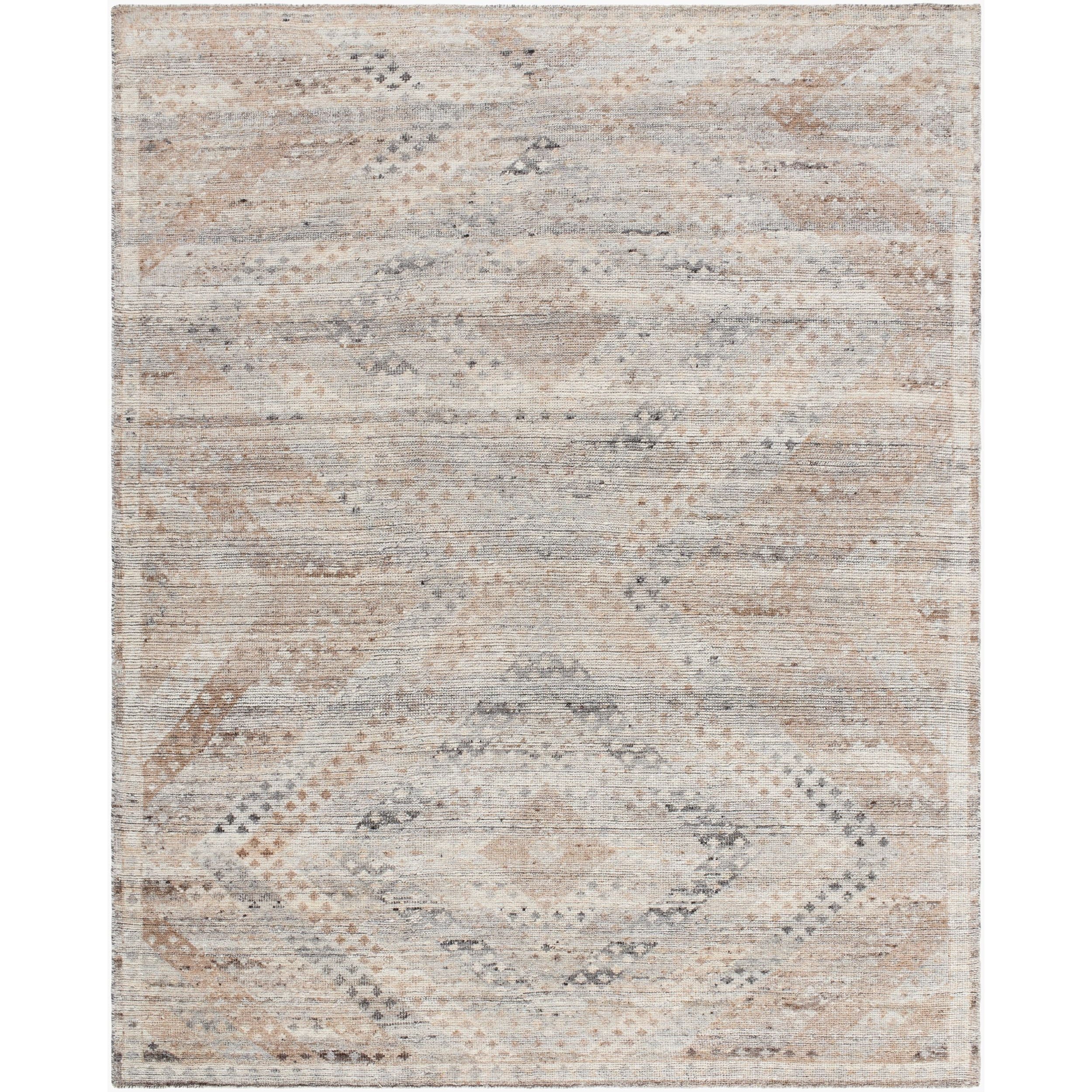 Surya Kabul Hand Knotted Rug in ivory, sandstone, taupe and slate gray