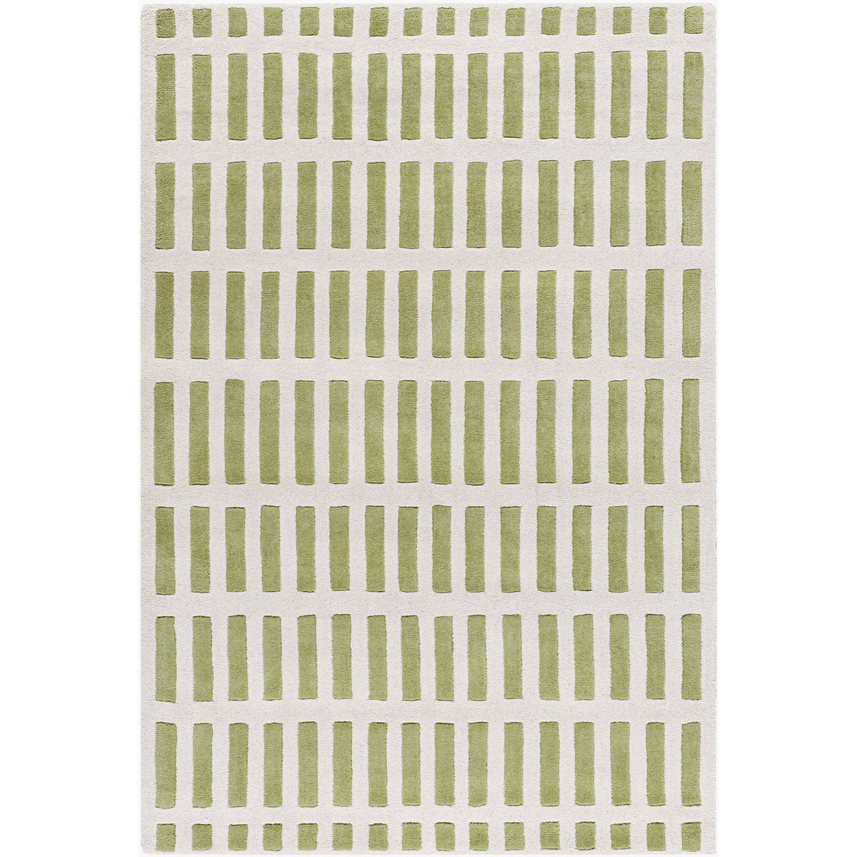 Jason Wu x Surya Jason Wu JSW-1001 Hand Tufted Rug shown flat displaying its sage green hand tufted design