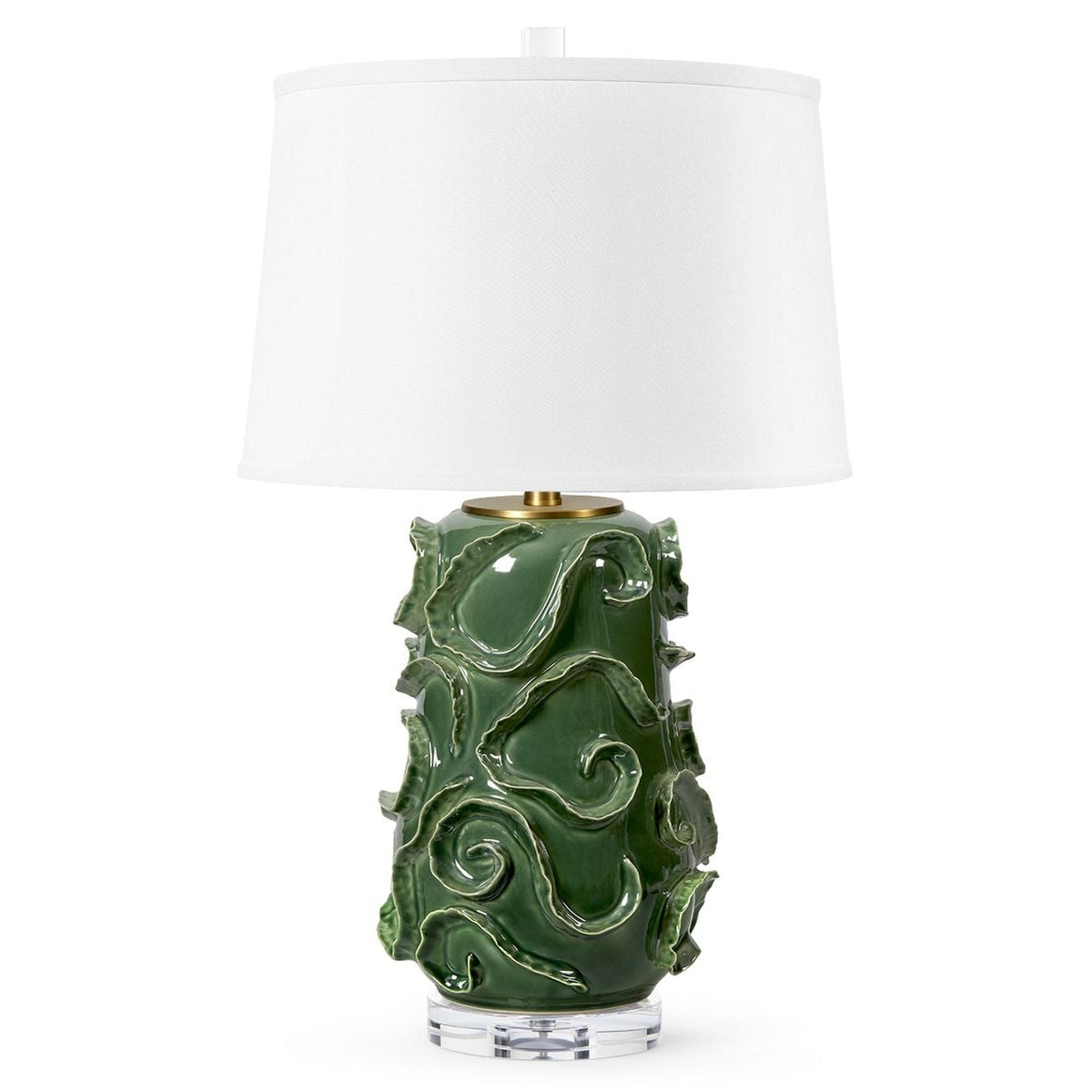 Villa and House Vinework Table Lamp with Shade 17-inch White Linen, with Gold