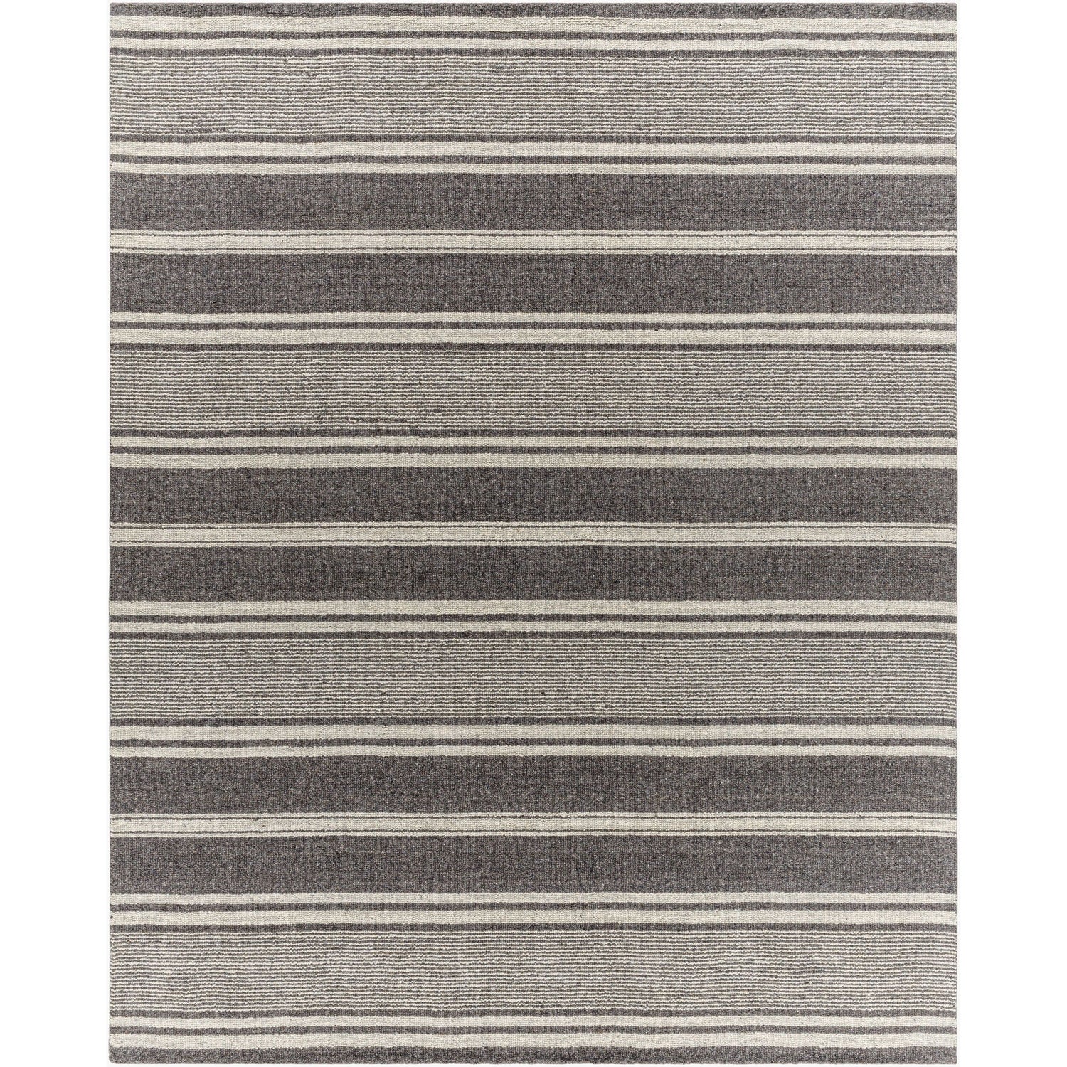 Surya Romano Hand Loomed Rug in charcoal, ivory and slate gray