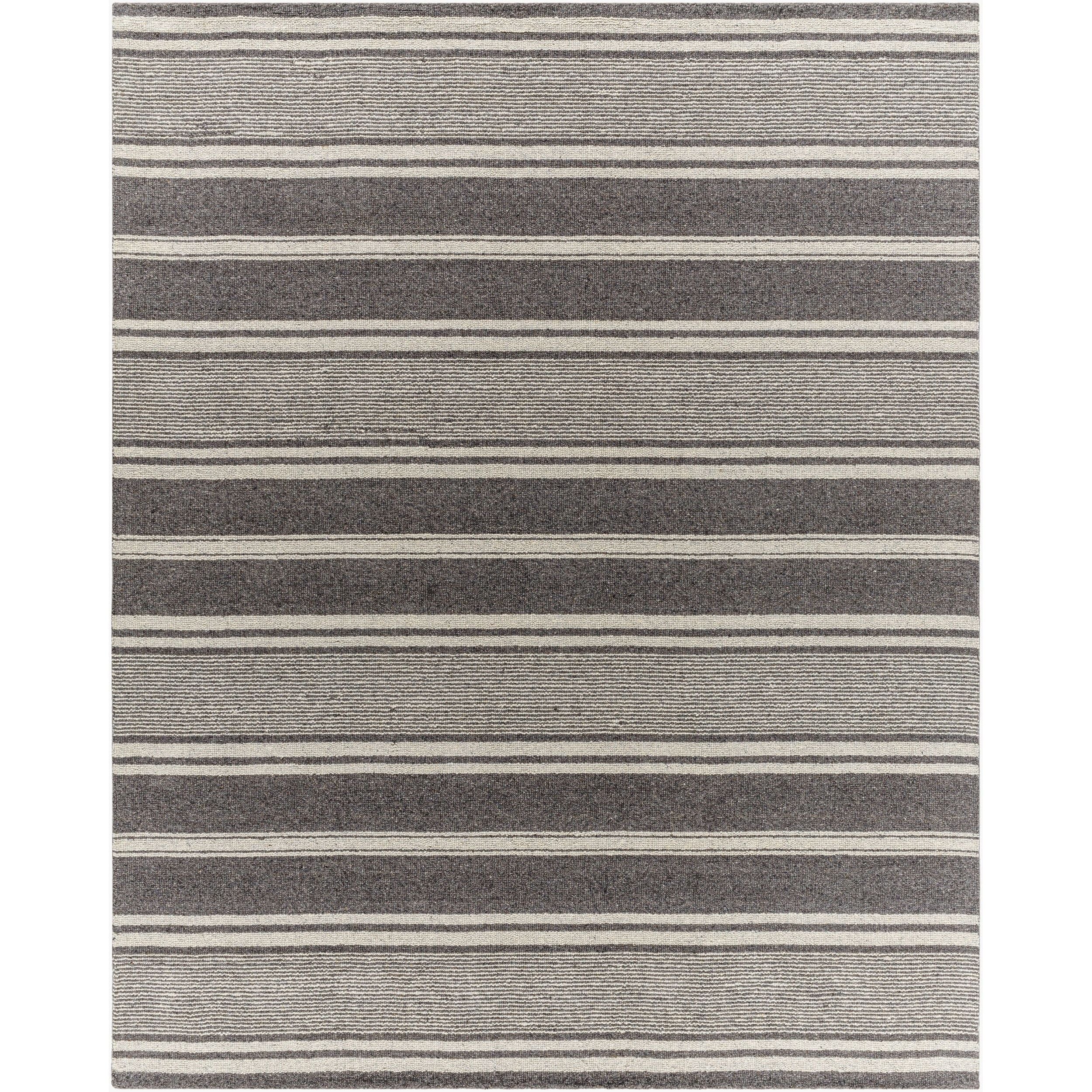 Surya Romano Hand Loomed Rug in charcoal, ivory and slate gray