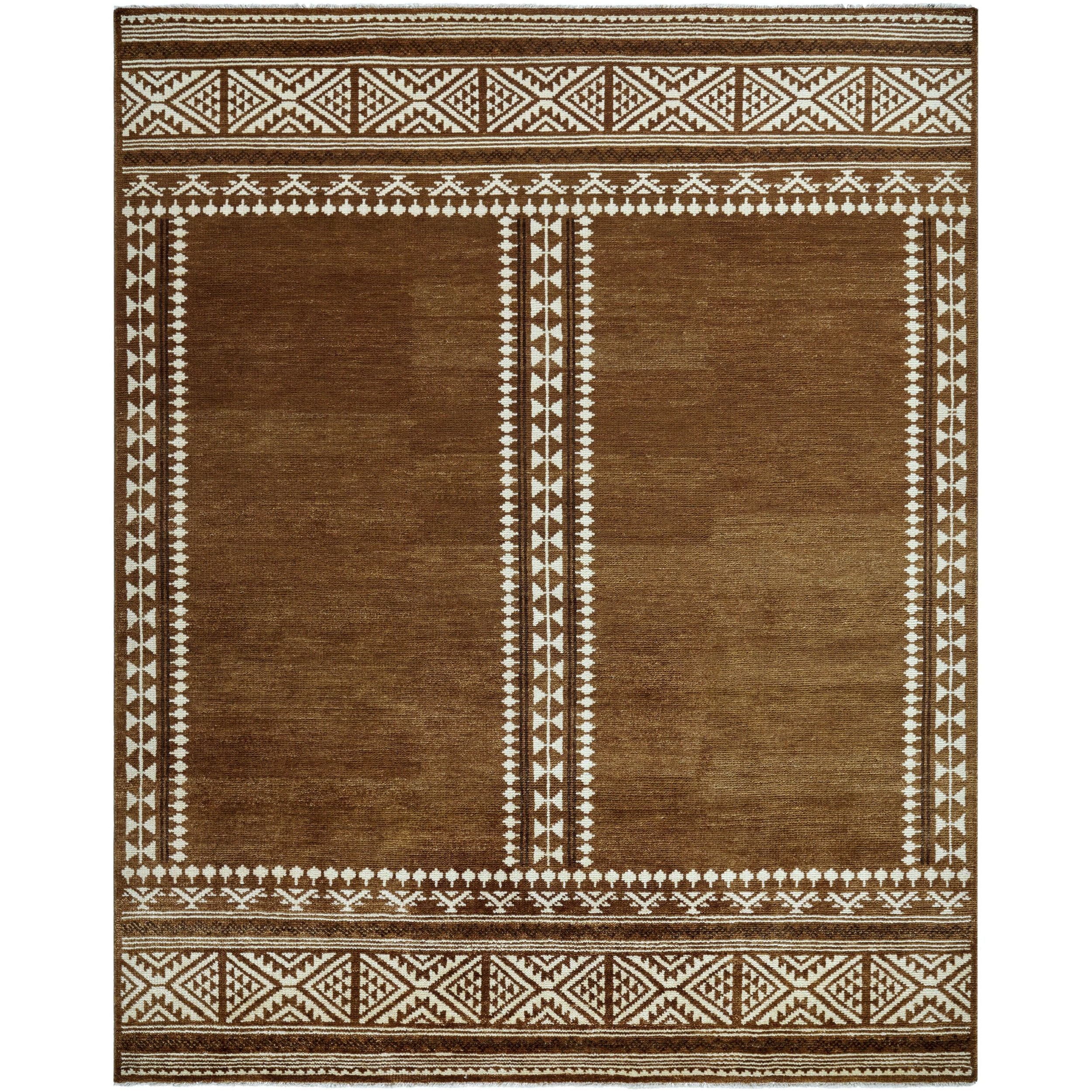 Surya Riviera RIV-2306 Hand Knotted Rug shown flat displaying its chestnut hand knotted design